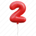 two, number, balloon, decoration, celebration 