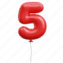 five, number, balloon, decoration, celebration 