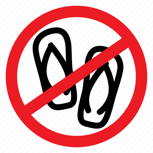 Ban, enter, no, sandal, sign, slipper, use icon - Download on Iconfinder