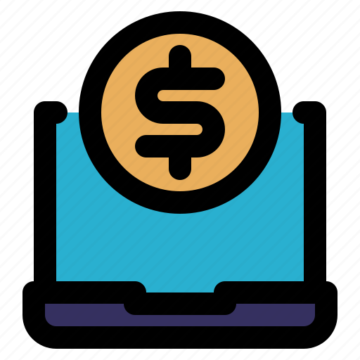 Laptop, coin, currency, finance, online, payment icon - Download on Iconfinder