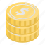 business, cartoon, coins, gold, grunge, isometric, stack 