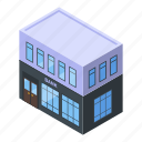 bank, building, business, cartoon, house, isometric, office