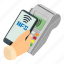 3, business, hand, isometric, nfc, payment, shopping 