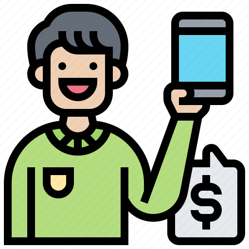 Banking, cashless, mobile, payment, transaction icon - Download on Iconfinder