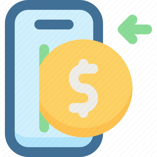 Deposit, money, bank, salary, saving, phone, currency icon - Download on Iconfinder