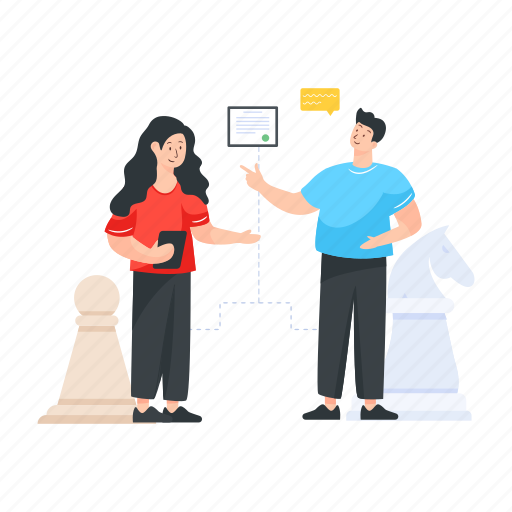 Discussion, meeting, strategic partnership, business partnership, colleagues illustration - Download on Iconfinder