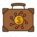 briefcase, business, cryptocurrency, digital, dollar, money, currency