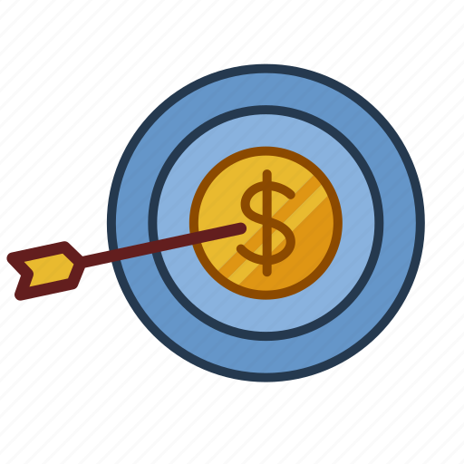 Aim, bullseye, dollar, goal, objective, finance, money icon - Download on Iconfinder
