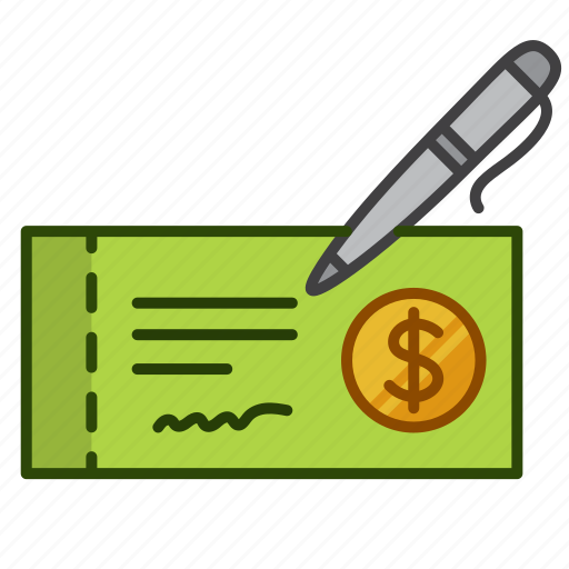 Bank, check, dollar, payment, pen, signature, money icon - Download on Iconfinder