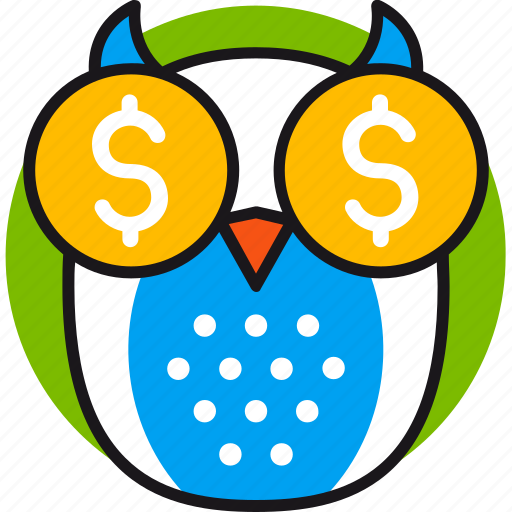 Dollar, investment, money, owl, smart, coins, finance icon - Download on Iconfinder