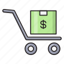 trolley, parcel, delivery, dolly, dollar