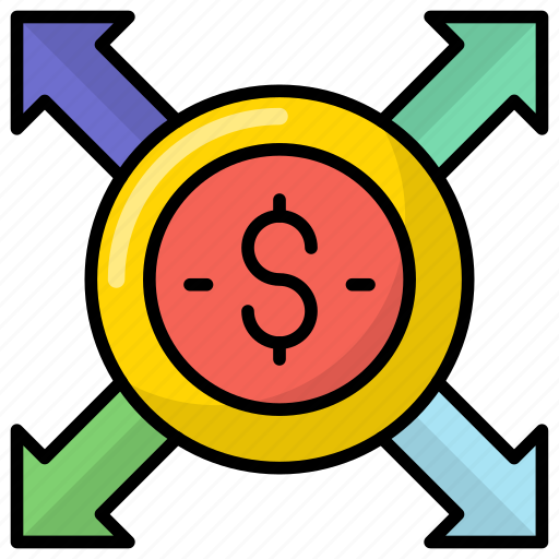 Dollar valuation, valuation arrow, dollar arrows, devaluation, finance icon - Download on Iconfinder