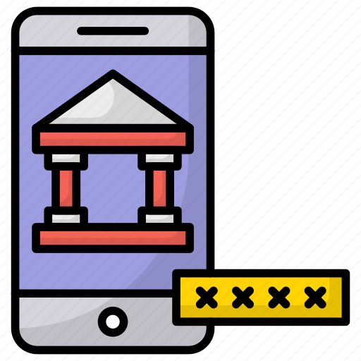 M commerce, banking app, banking app login, mobile banking icon - Download on Iconfinder