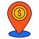 bank location, bank location pin, map pointer, map locator, location marker