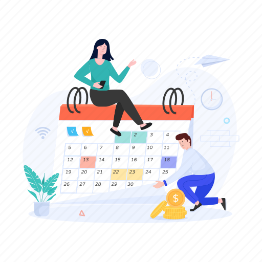 Calendar schedule, planner, daybook, almanac, datebook illustration - Download on Iconfinder
