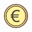 coin, euro, banking