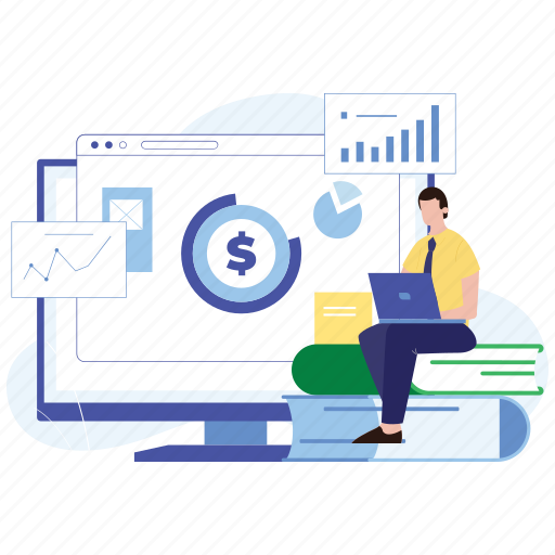 Bank consultancy, bank consultant, financial consultant, online business, economic meeting, laptop, man icon - Download on Iconfinder