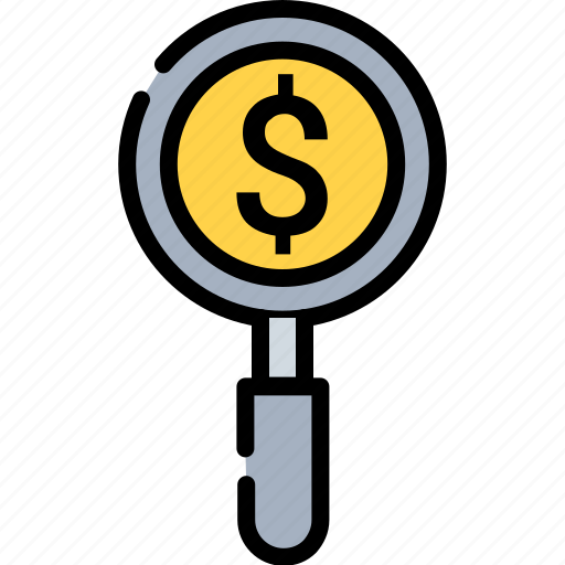 Business growth, finance, magnifier, money, search, search funds, sign icon - Download on Iconfinder
