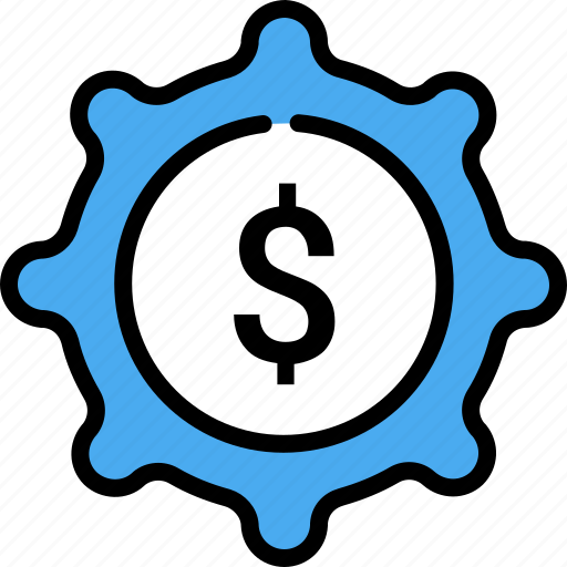 Cash, cogwheels, coin, dollar, financial, gears, money icon - Download on Iconfinder