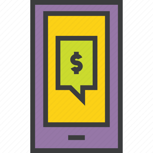 Finance, message, notification, dollar, mobile alert, mobile banking, transaction details icon - Download on Iconfinder