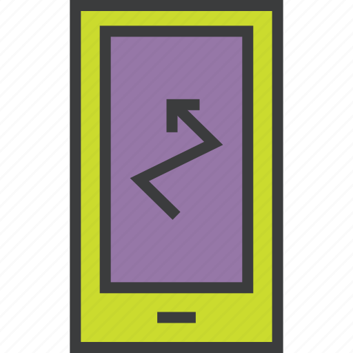 Alert, banking, mobile, statistics, analytics, arrow, smartphone icon - Download on Iconfinder