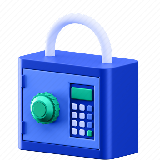 Deposit, banking, bank, secured, money, locked, padlock 3D illustration - Download on Iconfinder