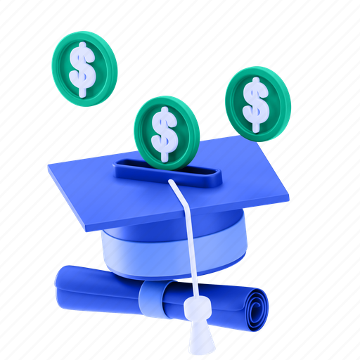 Education, budget, dollar 3D illustration - Download on Iconfinder
