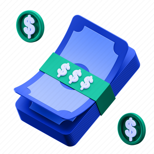 Money, currency, cash, dollar, coin, banking, payment 3D illustration - Download on Iconfinder