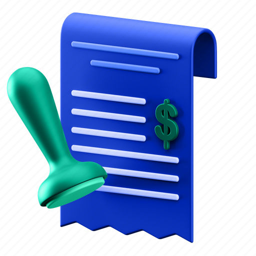 Receipt, transaction, payment, banking, bank, bill, money 3D illustration - Download on Iconfinder