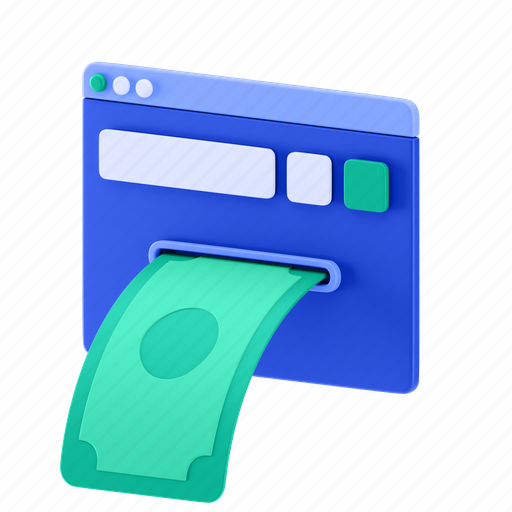 Withdraw, money, currency, finance, dollar, banking, payment 3D illustration - Download on Iconfinder