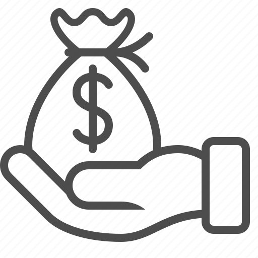 Bribe, finance, hand, loan, money bag icon - Download on Iconfinder