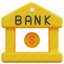 banking, bank, building, coin, money, currency, finance, 3d