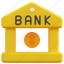 banking, bank, building, coin, money, currency, finance, 3d 