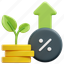 interest, banking, money, growth, percent, rate, investment, 3d 
