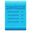 invoice, banking, expense, statement, document, paper, report, 3d 