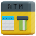 atm, banking, machine, cash, point, credit, card, 3d