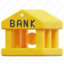 banking, bank, building, coin, money, finance, currency, 3d