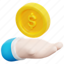payment, banking, hand, money, dollar, coin, currency, 3d