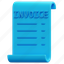 invoice, banking, expense, statement, document, report, paper, 3d 