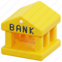banking, bank, building, coin, currency, money, finance, 3d 