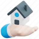 housing, banking, hand, bank, real, estate, house, building, 3d 