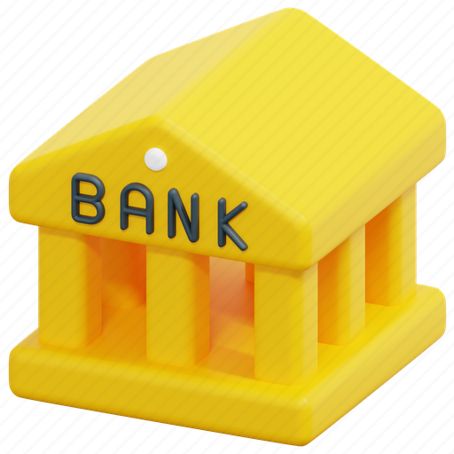 Bank, banking, building, finance, business, financial, architecture 3D illustration - Download on Iconfinder