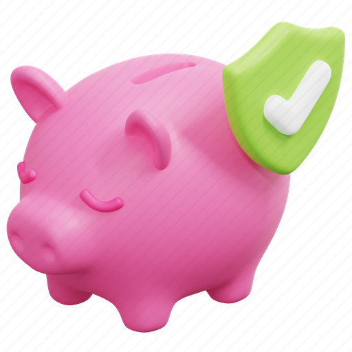 Insurance, banking, piggy, bank, money, protection, secure 3D illustration - Download on Iconfinder