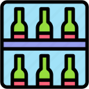 shelf, bottles, bar, drink