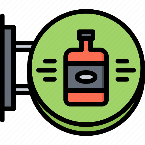 Bar, bottle, club, pub, signboard icon - Download on Iconfinder