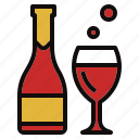bottle, glass, party, wine