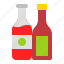 bbq, bottle, condiment, ketchup, sauce 