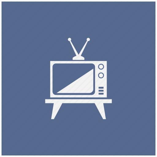 Antenna, blue, old, set, square, tv icon - Download on Iconfinder