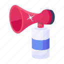 sports horn, air horn, compressed horn, horn bottle, horn