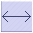 arrow, measure, horizontal, width